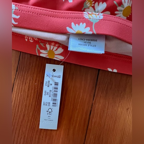Madewell Retro High-Waisted Balconette Bikini Top & Bottom- Orange Daisies- Med - Picture 12 of 15